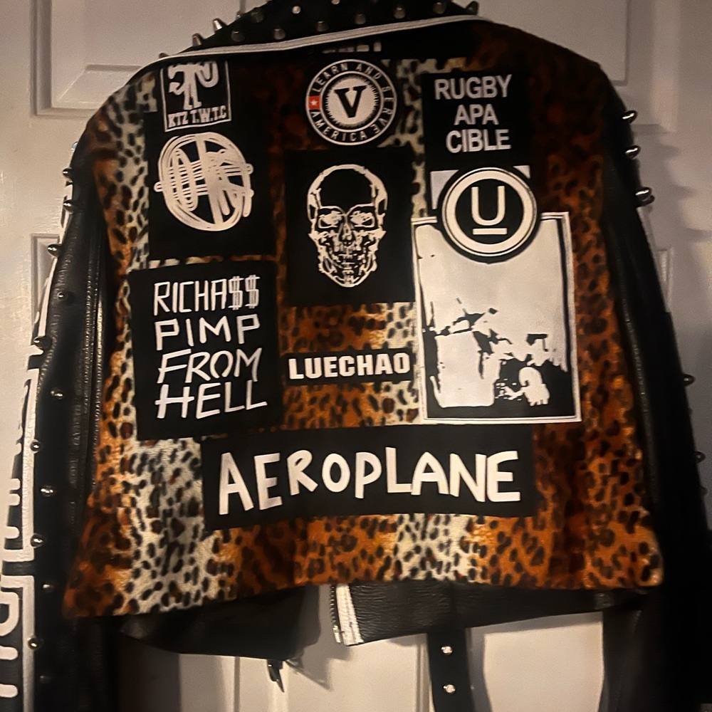 Leather studded jacket